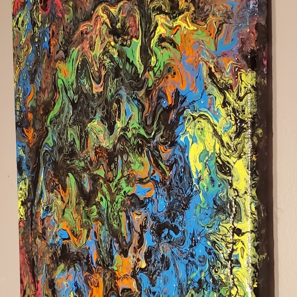 Acrylic Fluid Art on Canvas - Picture 2 of 3
